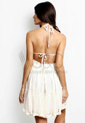 CLASSIC HALTER LACE BACKLESS BEACH PARTY DRESS