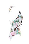 SEXY BACK FLORAL V- NECK ONE PIECE SWIMSUIT