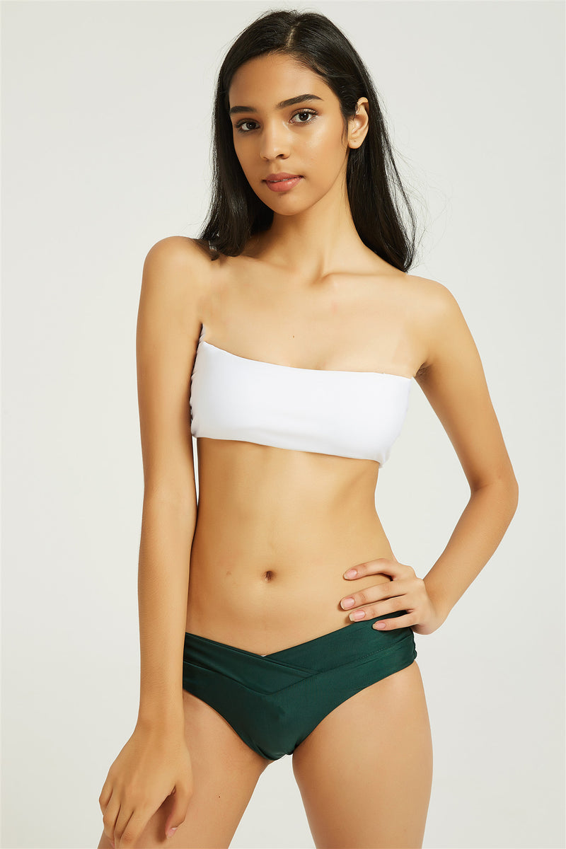 Tube Bikini Basic Two Piece Swimsuit with Removable Straps