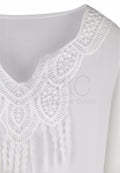 SEXY V-NECK LACE SPLICING SLEEVE COVER UP