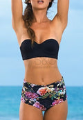 FLORAL HIGH-WAISTED TWO-PIECE SWIMSUIT