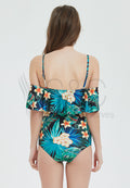 Tropical Flounce Bardot One Piece Swimsuit