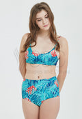 Tropical Pine Apple Print Two Piece Swimwear