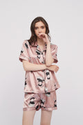 Bunny Printed Silk Pajama Set Lounge Wear Sleepwear