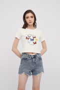 Butterfly Crop Top Cotton Tshirt